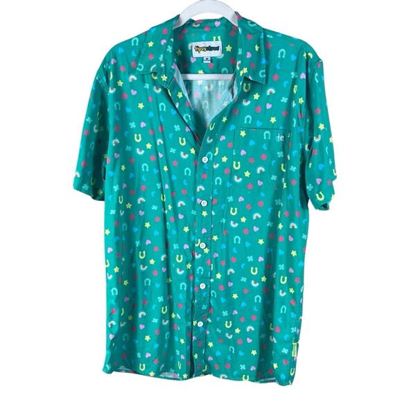 Tipsy Elves Men's Lucky Charmer Button Down Shirt St. Patrick's Patty Day Medium - Picture 4 of 9